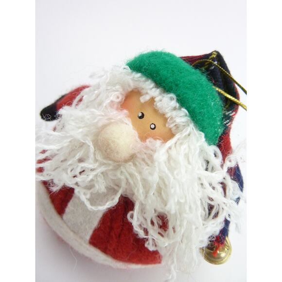 Vintage Rolly Polly Plush Santa Christmas Ornament Tree - Picture 4 of 4
